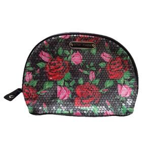 Betsey Johnson sequin make up case cosmetic bag